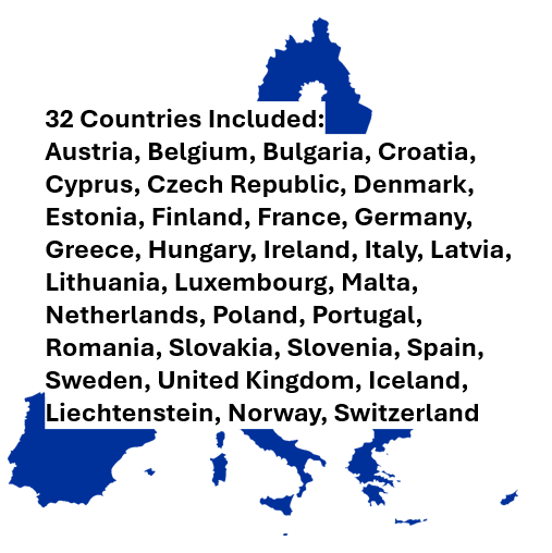Europe 32 Countries Data Only Plan